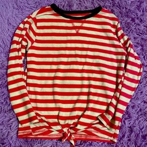 Size 6 pink and white long sleeve shirt